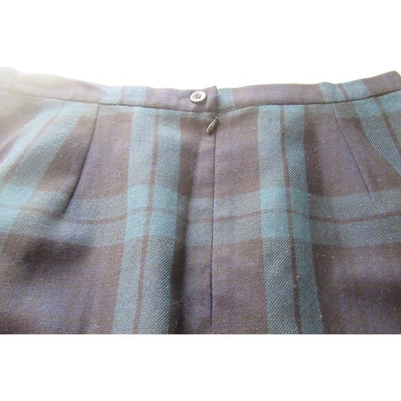 Alanni By Donny Brook 100% Wool Blue/Green Plaid Skirt Women 14  Made In Ukraine - Picture 8 of 12